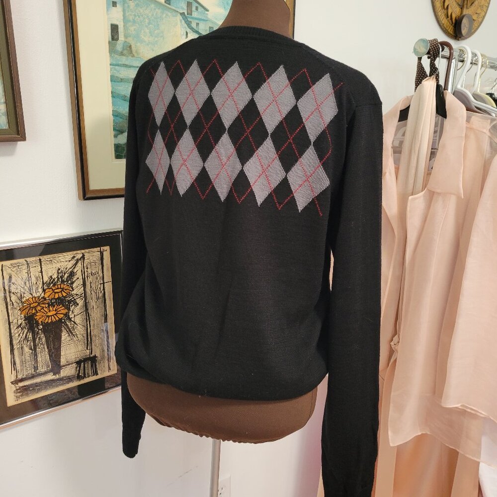 Nove Italian Designer Argyle Sweater Reversed pattern Size L Unisex
